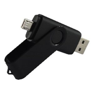 USB 8GB DOBLE INTERFAZ GIRATORIO COLOR NEGRO/BLANCO